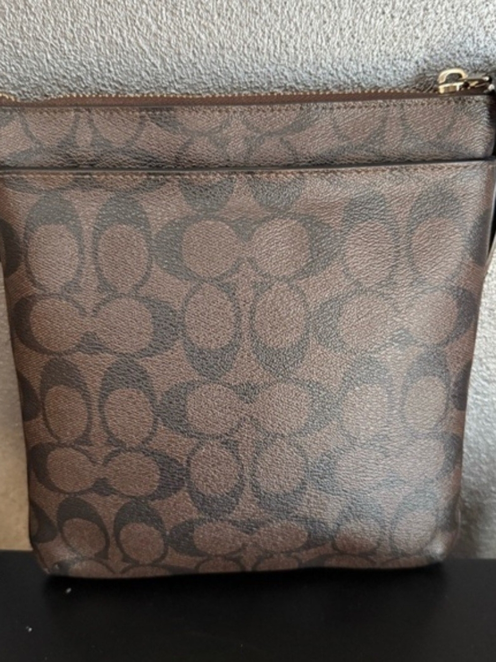 Coach Brown Signature  Crossbody Bag 8 1/2 X 8 - Picture 2 of 3